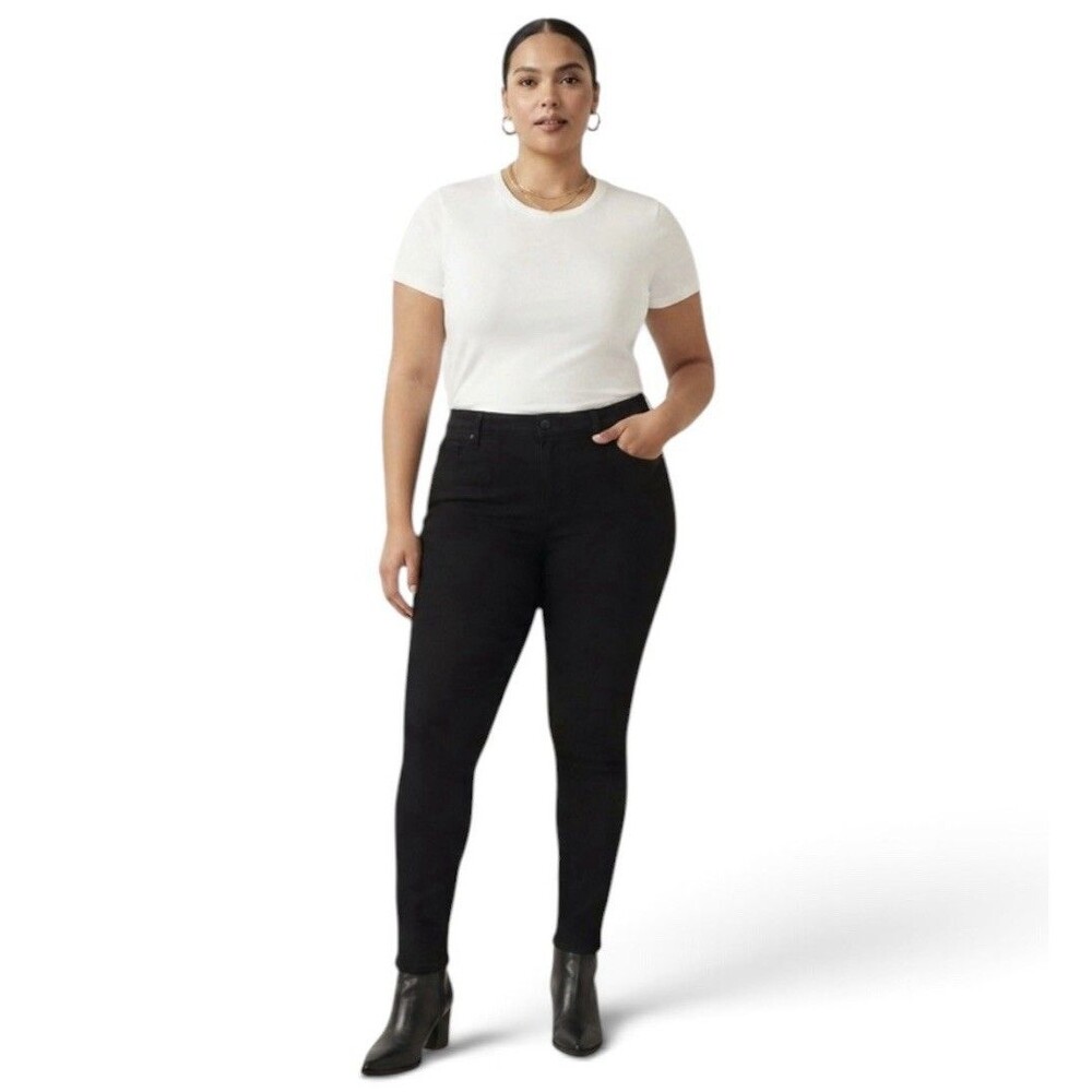 NWT Seven 7 Tummyless High Rise Skinny Slimming Black Jeans Women’s Size 12 NEW